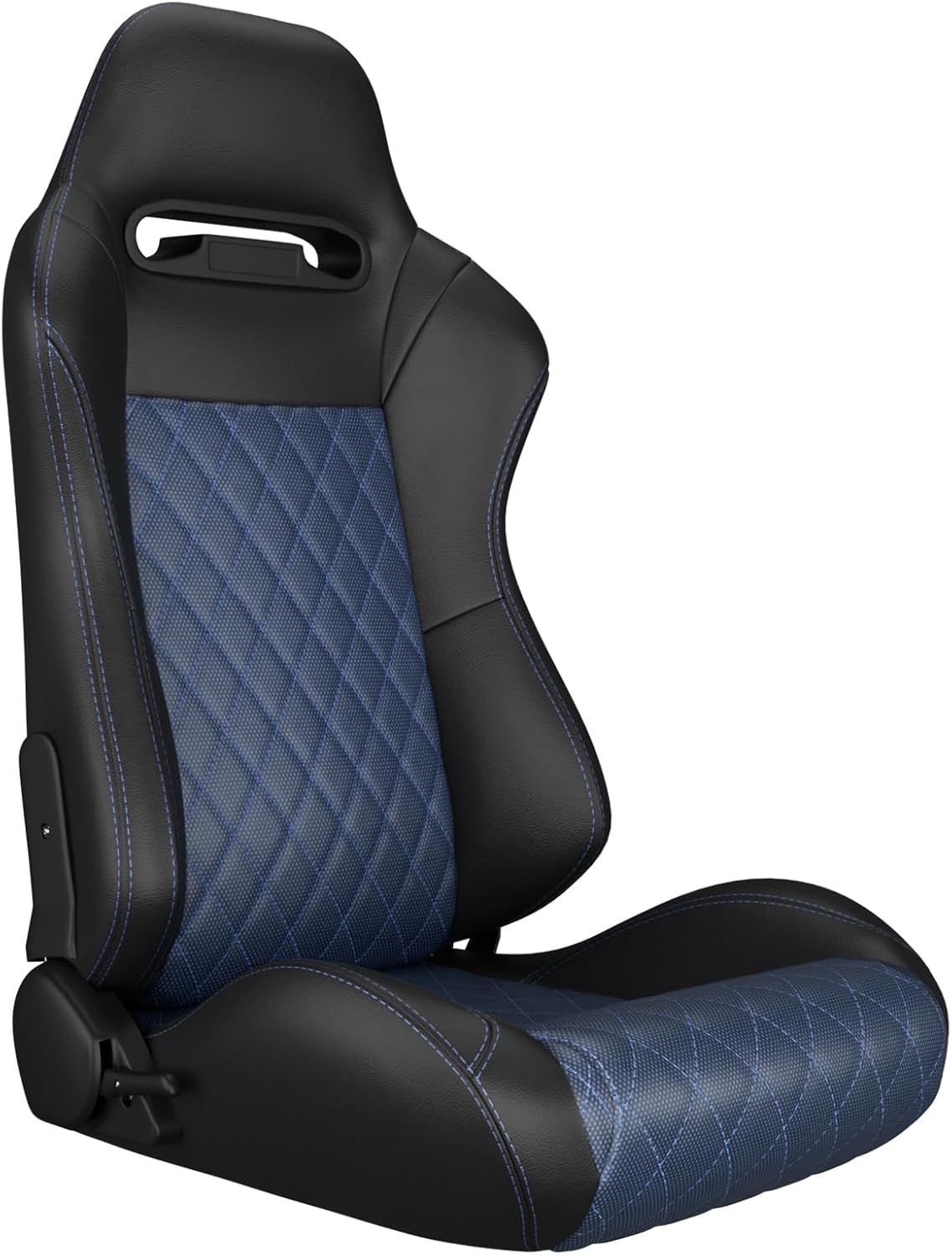 2PC Universal Racing Seats Stitch PVC Leather Reclinable Carbon Look Leather With Adjustor Slider(Not Including Seat Bracket) 1 box of 2 pieces