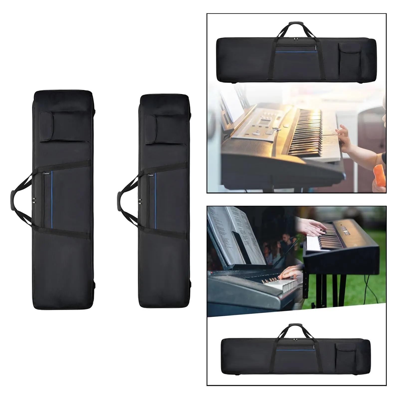 Housse de transport pour clavier Étui de protection épais for piano électrique avec sangles sac à dos, transport for clavier 88 touches, for école, studio musique, voyage, concert(140cmx44cmx17cm)