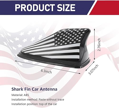 Miniatura 2 de 1 antena decorativa universal de aleta de tiburón para automóvil, antena especial cola de techo con señal, antena con patrón de bandera