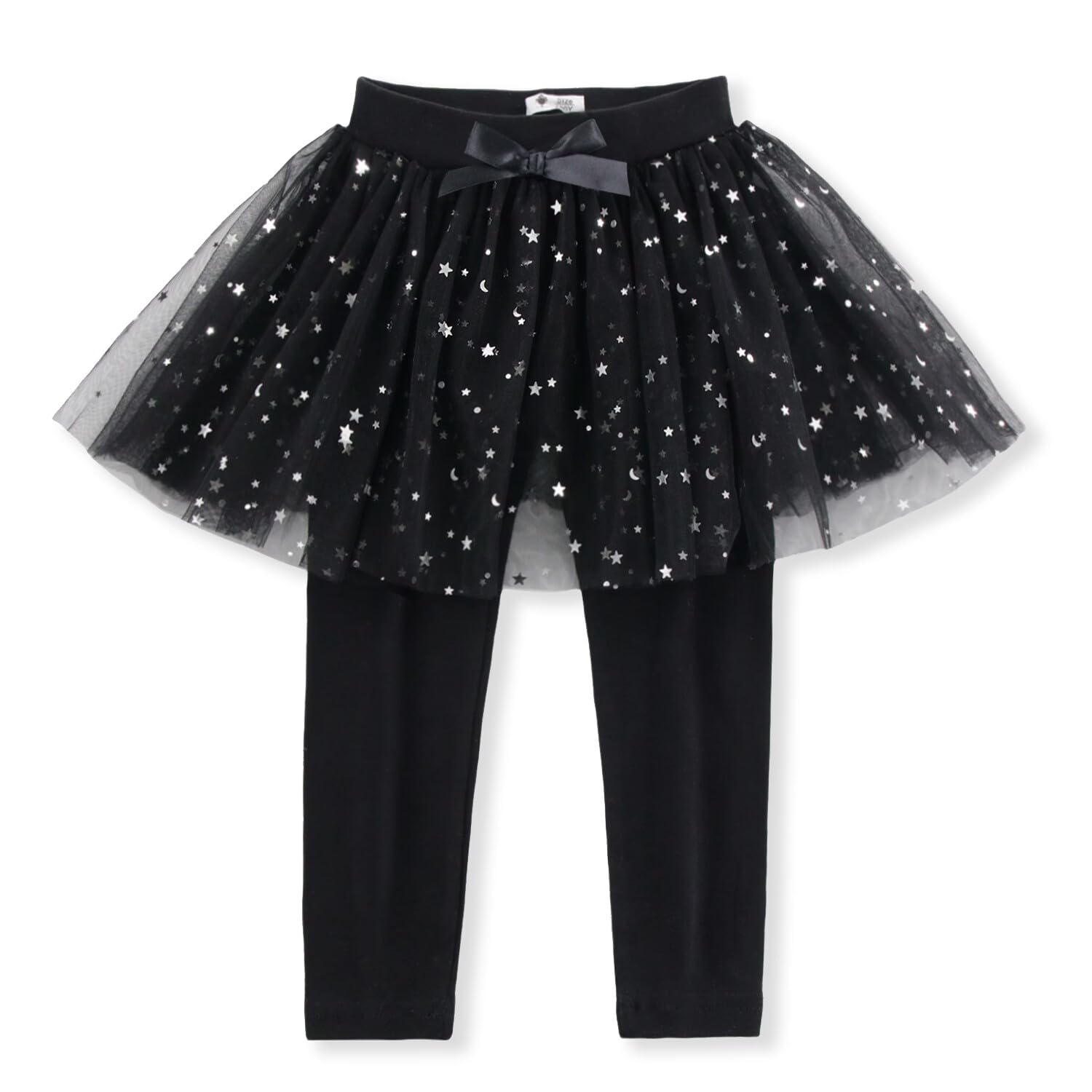 BINIDUCKLING Toddler &amp; Little Girls Glitter Tutu Skirt with Leggings 18 Months-6 Years