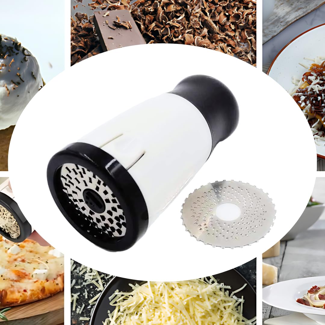 Stainless Steel Blades Rotary Cheese Grater & Chocolate Grater - Effortless Manual Shredder for Parmesan, Baking - Professional Kitchen Tool