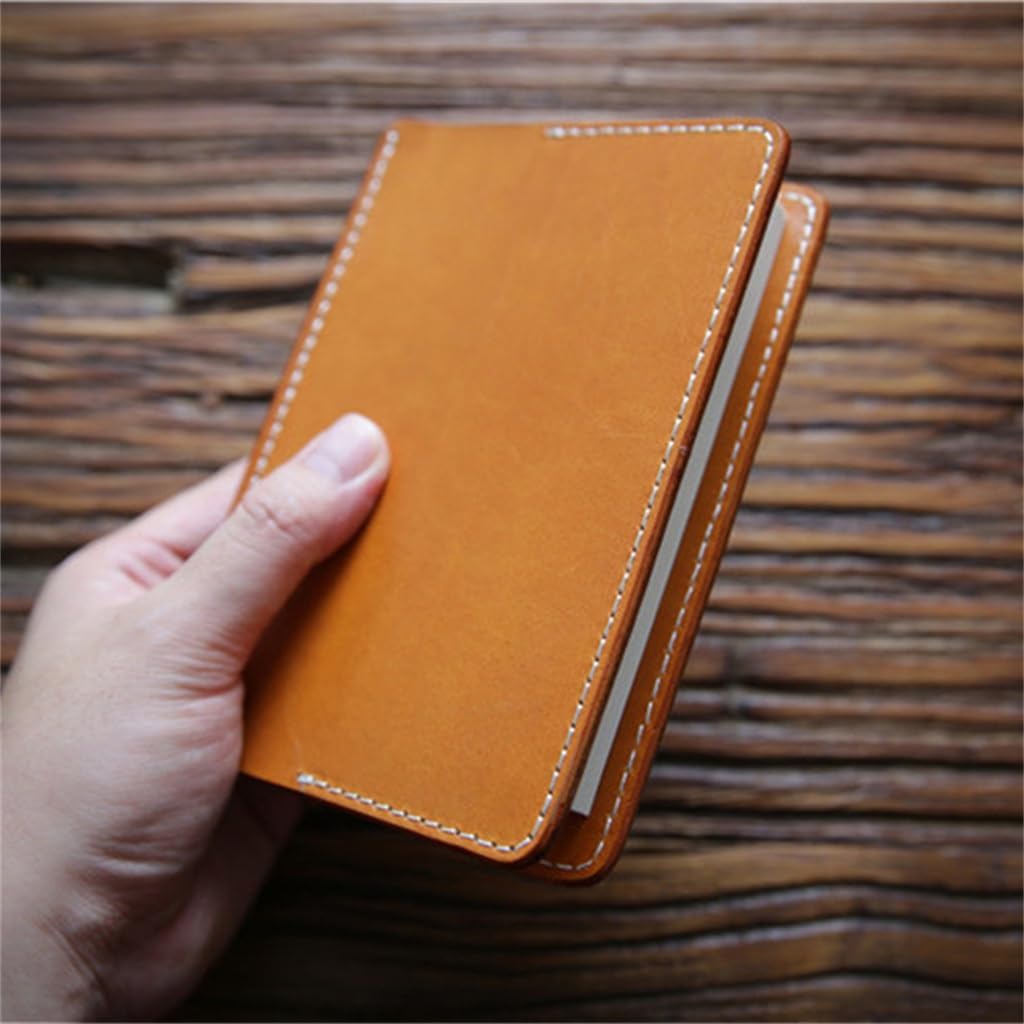 NOLLAM cuaderno Cuaderno de moda Cuaderno vintage Cuaderno de cuero curtido con plantas de vid hecho a mano Cubierta de cuaderno de viaje japonés Primera capa Diario de libro de mano de cuero libreta