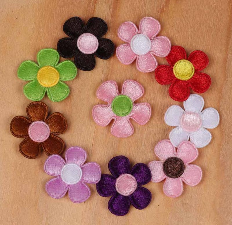 Image of YYCRAFT Pack of 100pcs Velvet Flower w /Center 1″-Mix Color