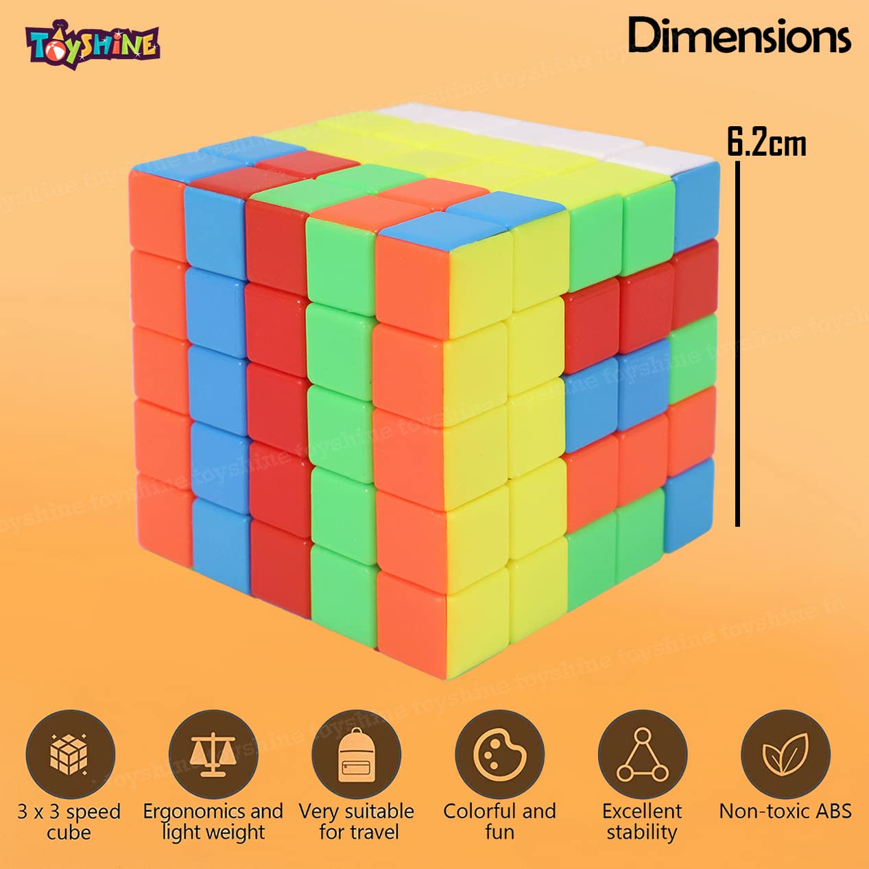 Toyshine 5x5 Speed Cube Stickerless Magic Puzzle Speedy Stress Buster Brainstorming Toy Puzzle for Kids & Adults 3