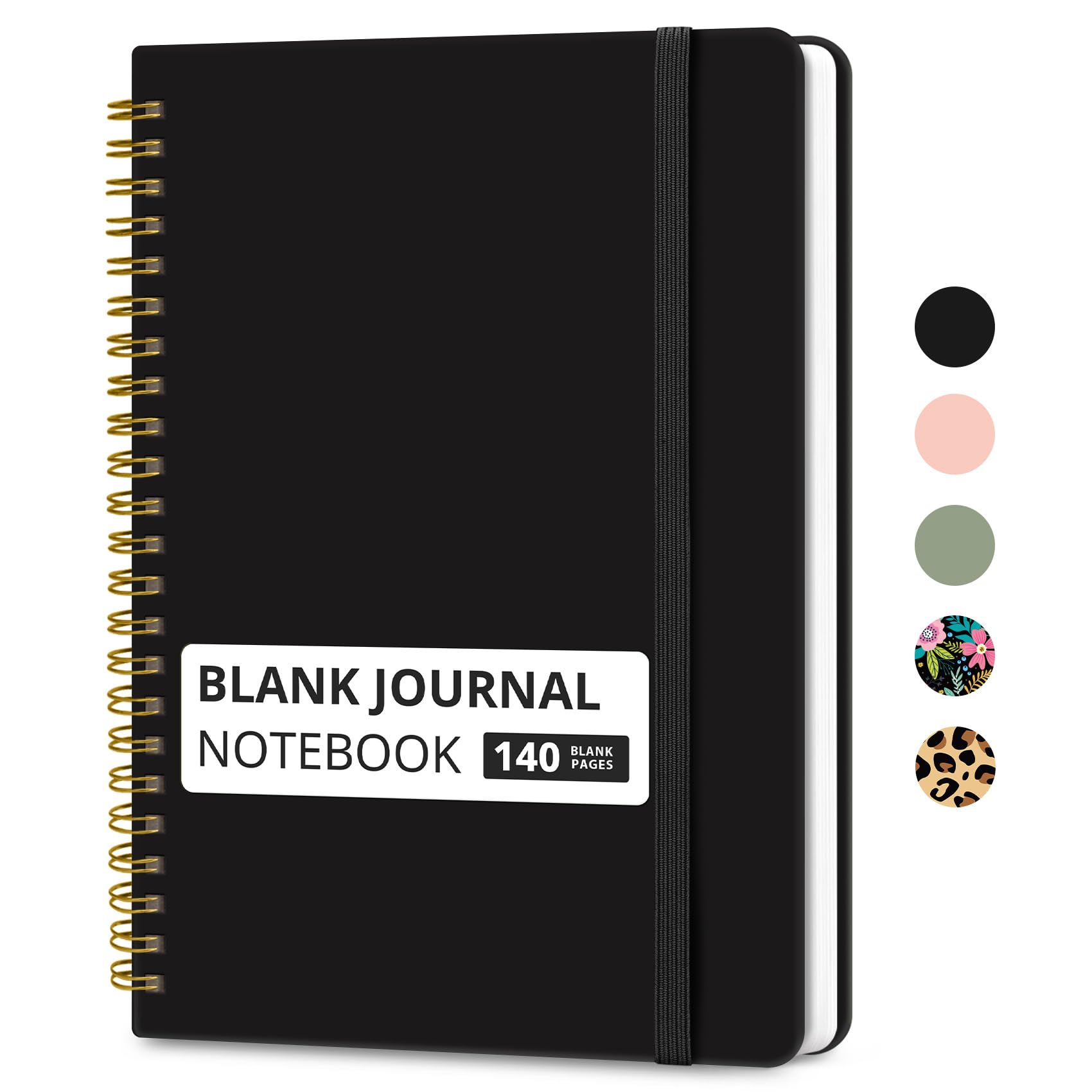 Taja Blank Spiral Notebook for Work, 5.7"x7.9" Spiral Plain Sketch Notebook