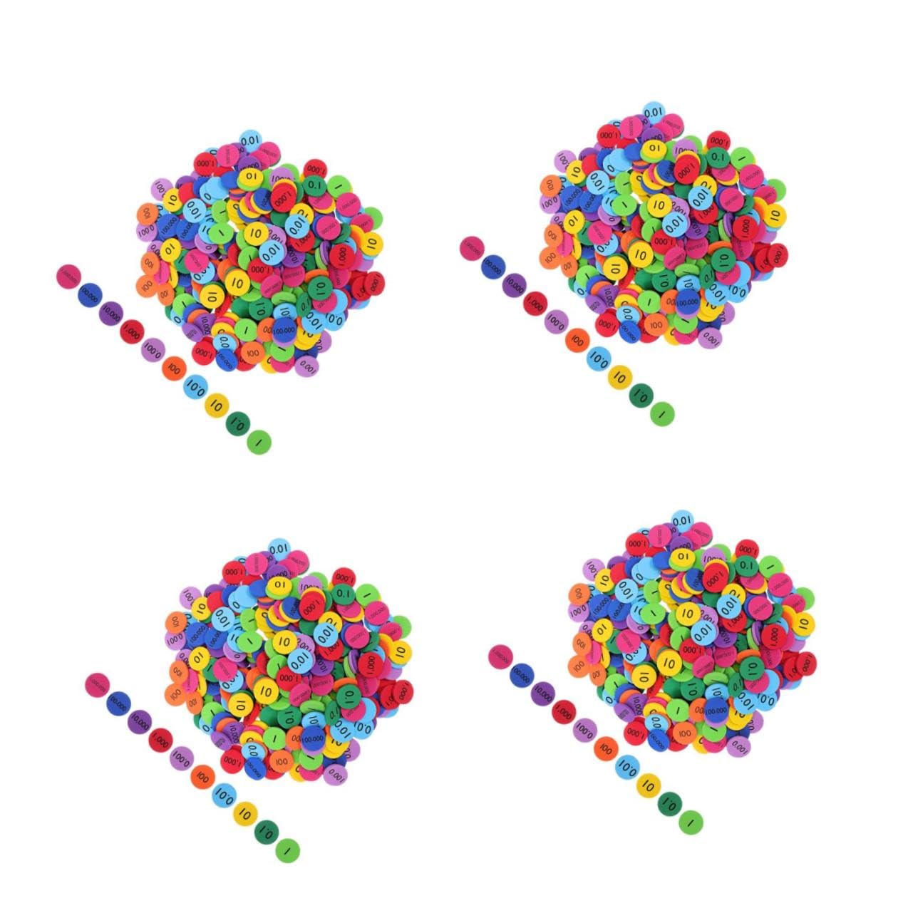 4 Set Dischi Posizionale Colorati in Eva Materiale Sicuro E Durevole Didattico Per Scuola Educativi Per Apprendimento Matematica E Cognizione 300 Pezzi*4