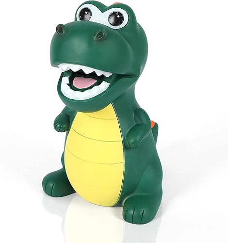 H&W Eating Money Tiranosaurus Rex - Banco de dinero (verde), alcancía de dinosaurio inastillable, primer banco de monedas, el mejor cumpleaños de