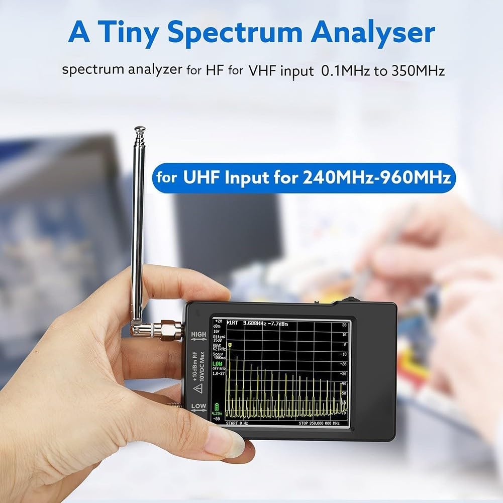 Analyseur de spectre portable Tinysa - Analyseur de fréquence portable compact - Pour les fréquences HF à UFor HF dans un design léger