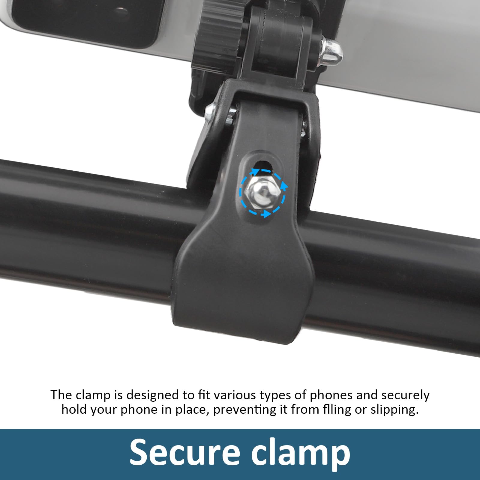 APOMOONS Mic Stand Phone Holder Clip 180° Rotation Flexible Microphone Arm Mount Clamp for all Handheld Transmitters Microphone Holder - Image 4