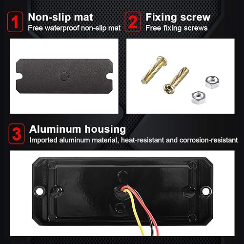 Miniatura 4 de Sidaqi 1 barra de luz estroboscópica de emergencia LED de color blanco ámbar de 12 a 24 V, 12 LED para automóvil, vehículo, camión, luz intermitente