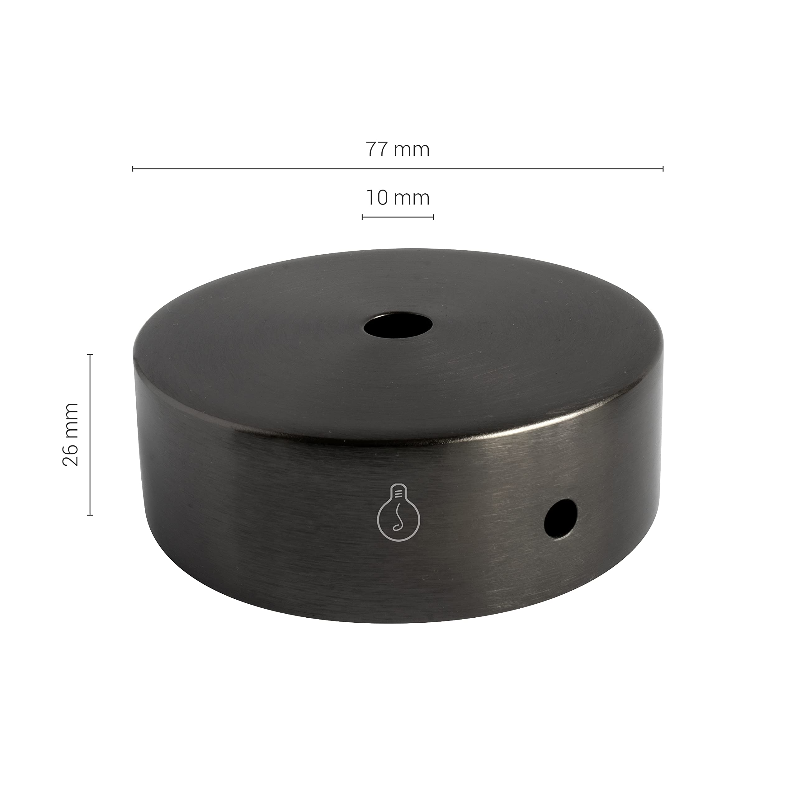 AMARCORDS, Metal Ceiling Rose, Color Gunmetal, lamp Ceiling Canopy Complete with Cable clamp Accessories - Image 3