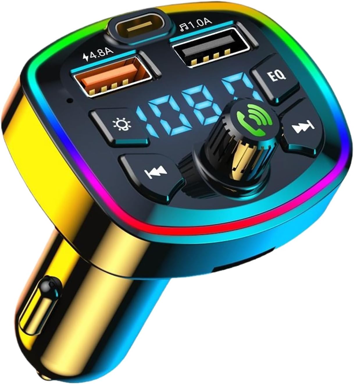 – FM Transmitter Wireless | LED Display Receiver | 2-Port Fast Charging Audio Music Adapter - for Phone PC Vehicle Radio Music Travel