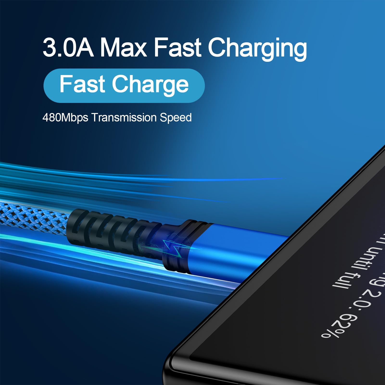 Cable de carga rápida USB C para Samsung, paquete de 3 unidades de 6 pies de nailon trenzado tipo C Android Auto para Galaxy Z Fold7 Flip7 S25 Ultra S24 FE A16 A15 A56 A55 A36 A26 A35 5G iPhone 17 16e