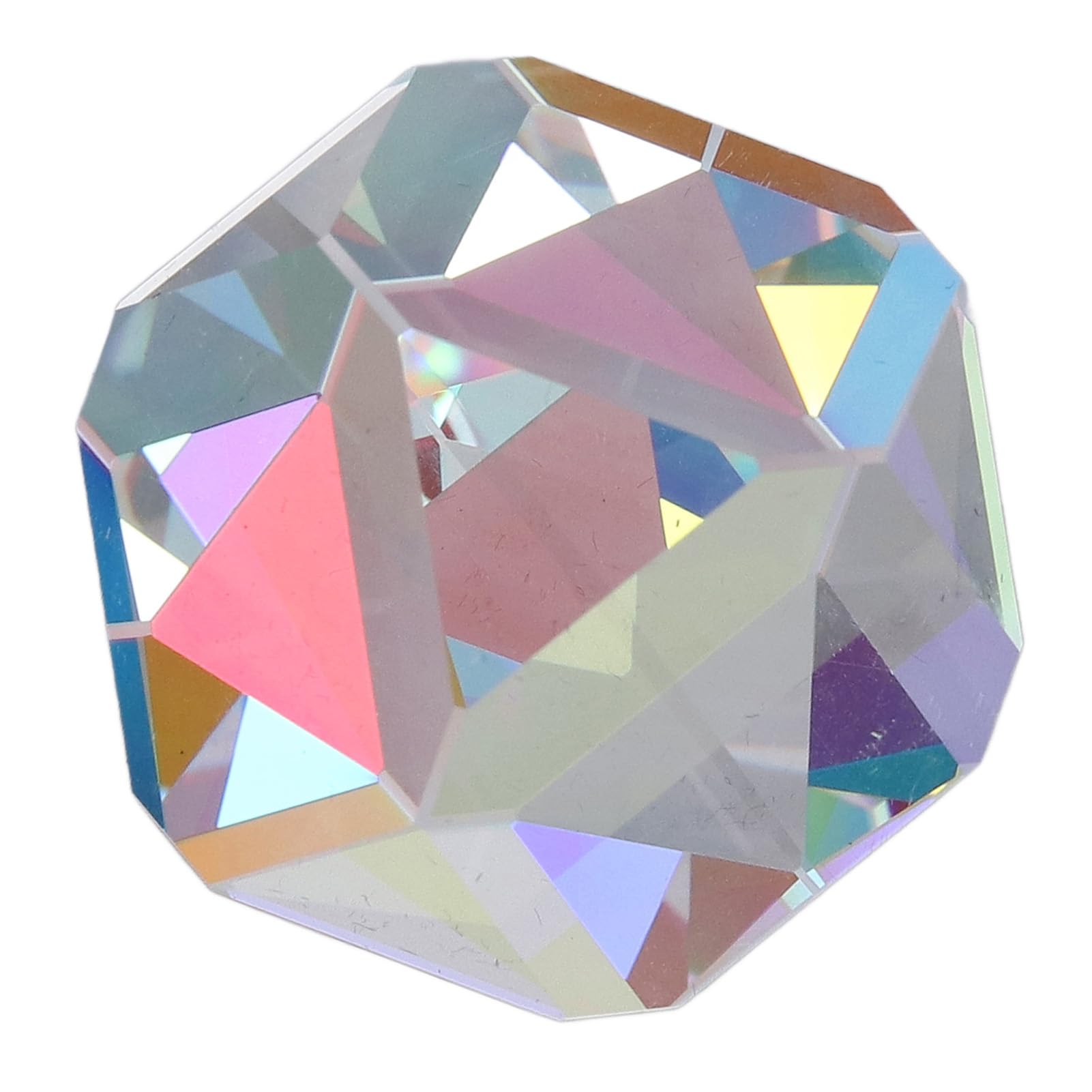 RGB Color Cube Prism, K9 Optical Glass Faceted Prism for Photography, Physics, Teach Science, 9.8x9.8x9.8in Desk Decor, with Flashlight