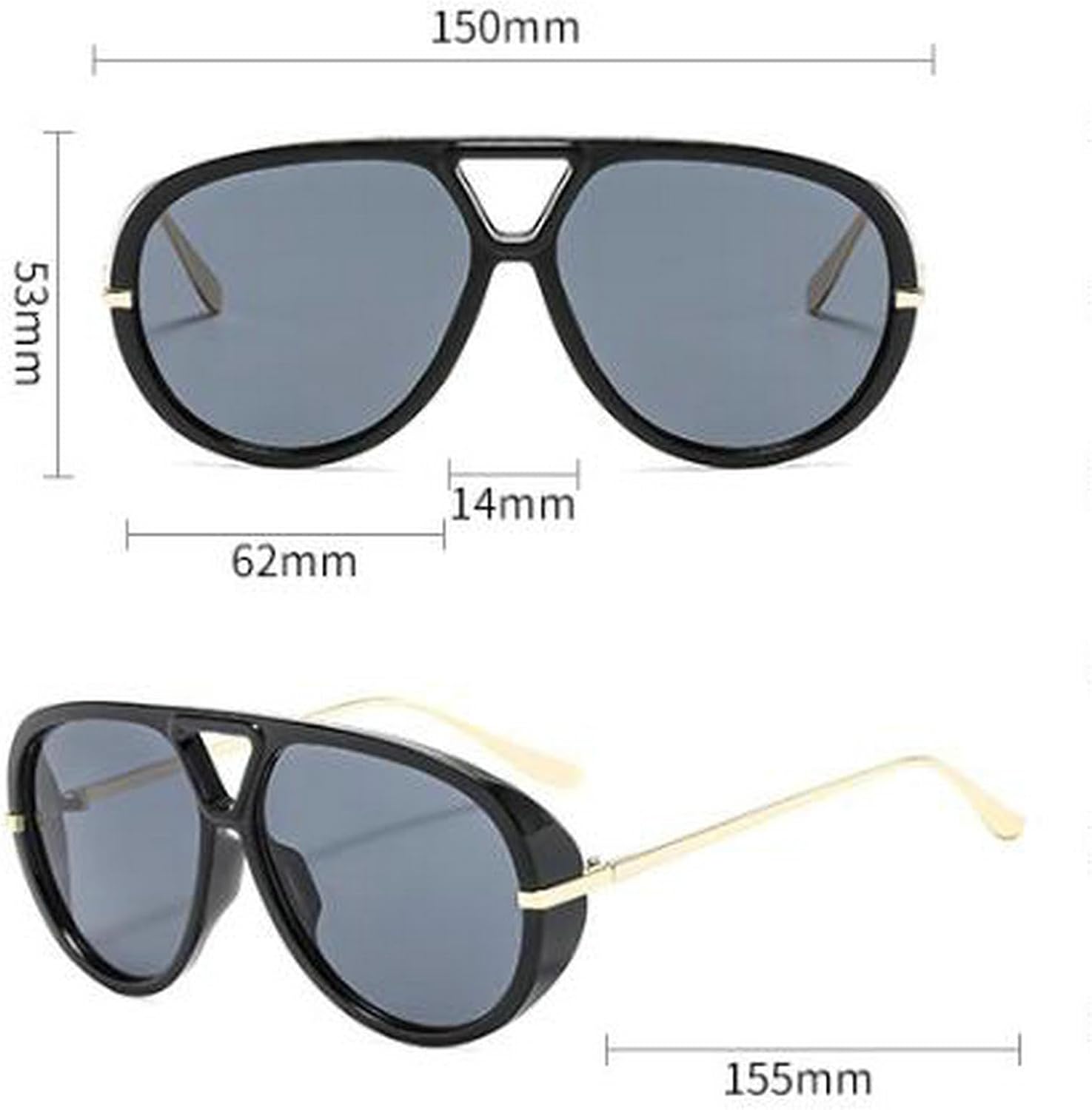 Trendy Oversized Pilot Sunglasses Women For Men Round Sun Glasses Vintage Big Frame Shield Shades Men Punk Sunglasses - Image 3