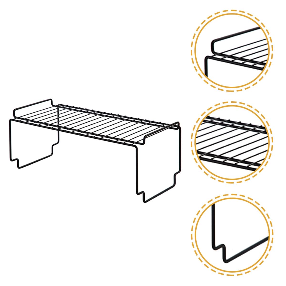 NUOBESTY Stapelfähiger Eisen Gewürzregal Organizer Großformat Schwarzer Küchen und Arbeitsplatten Organizer für Gewürzdosen und Vorräte