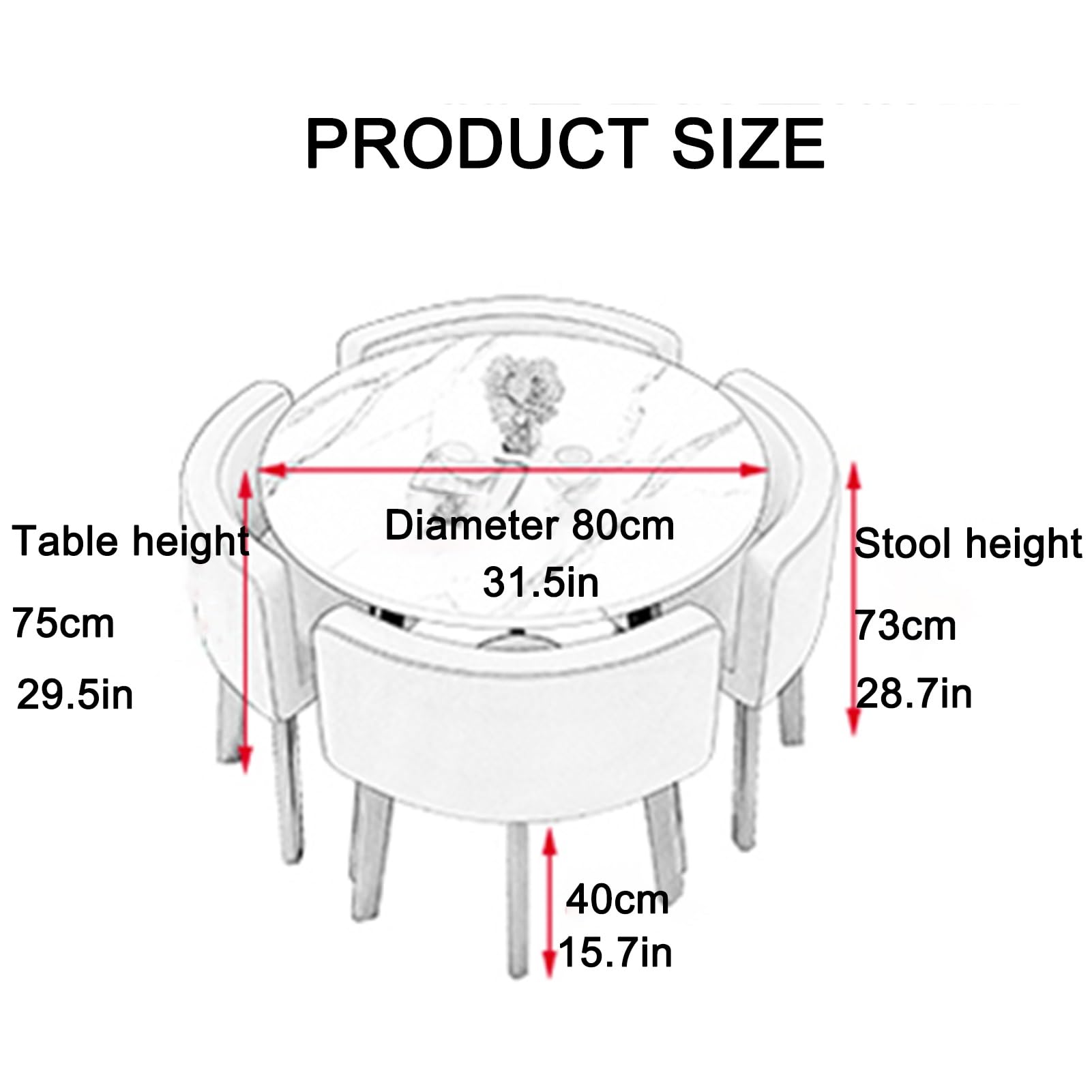 HARELA Small Office Reception Room Club Table and Chair Set, Dining Round Table Soft Backrest Seat, Cafe Balcony Living Room Simple Round Dining Table, Modern Style Furniture (Color : Apricot)