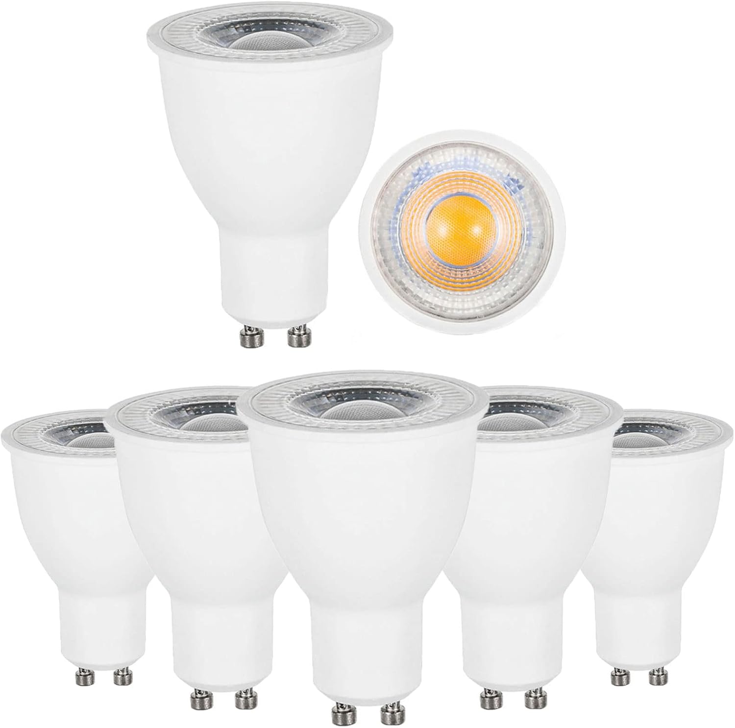 GU10 LED Light Bulbs, 10W (100W Halogen Equivalent), 1000 Lumens, Non-Dimmable, 3000K Warm White, LED Bulbs for Recessed Track Lighting, AC90-265V, 60° Beam Angle, GU10 Base, Pack of 6