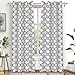 DriftAway Geometric Trellis Room Darkening/Thermal Insulated Grommet Unlined Window Curtain Drapes Pair for Living Room, Bedroom, Set of Two Panels, Each 52"x84" (Navy)