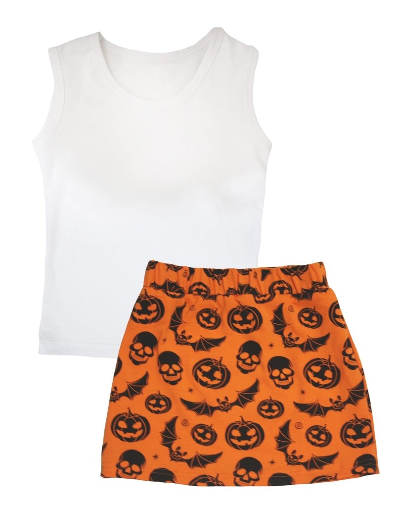 Disfraz de calabaza con chaleco blanco y falda para evitar rozaduras 2