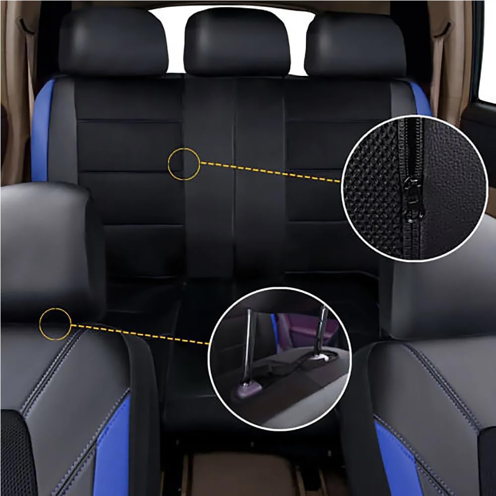 9Pcs Universel Housse de Siege Voiture pour Renault Laguna Coupé/Laguna Grandtour III II I (Typ T) DT0/G/B56/K56 5-Seats Couverture Couvre Sieges Avant Arrière Protection,Blue