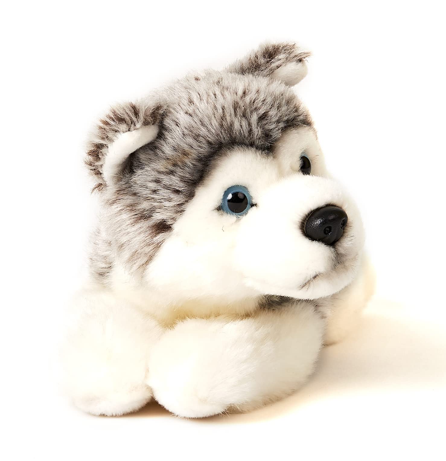 Uni-Toys - Husky grijs, liggend - 17 cm (lengte) - pluche