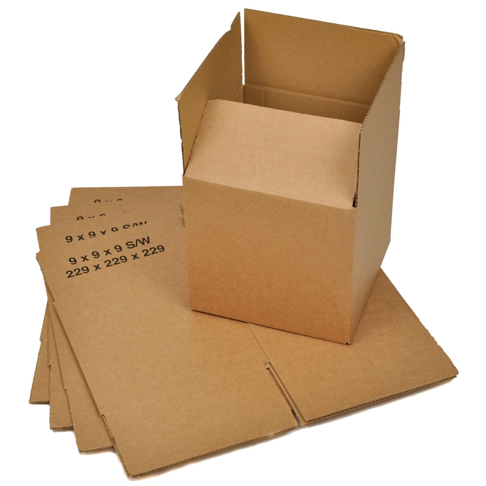 BAG-IT 25x Single Wall Cardboard Packing Boxes 9"x9"x9" (229x229x229mm) Medium Parcel Shipping Mailing Postal Gift Cube Postal Shipping Box Mailing Cartons Shipping boxes