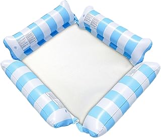 Inflatable Water Pool Hammocks, Swimming Pool Lounger Chair with Mesh Water Hammock Floats Inflatable Floating Bed Deckchairs for Swimming Pool Party Beach Party Water Fun Floats