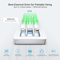 Vista 4 de ySky Disco Duro Externo de 2TB Certificado MFi para iPhone iPad MacBook Computadora, Photo Stick Portátil Dispositivo de Almacenamiento USB Flash