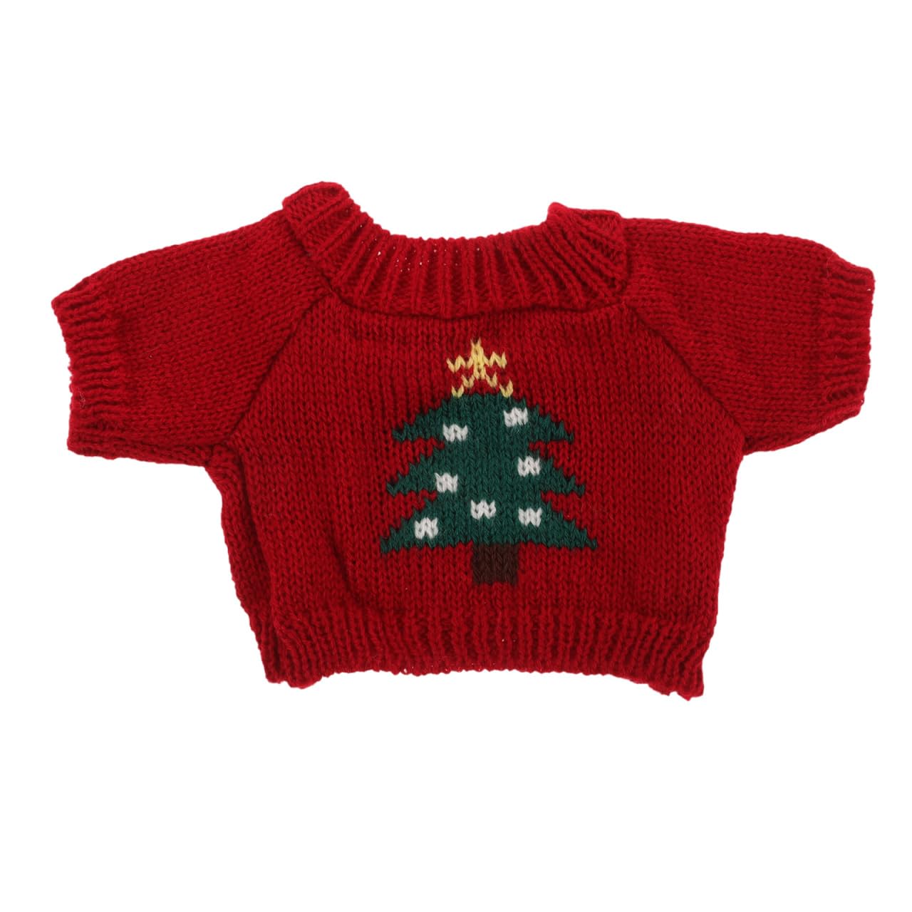FRCOLOR Bear Doll Sweater Handmade Woolen Plush Toy Clothes Cute Bear Outfit Xmas Sweater for Small Stuffed Animal Accessories, Red