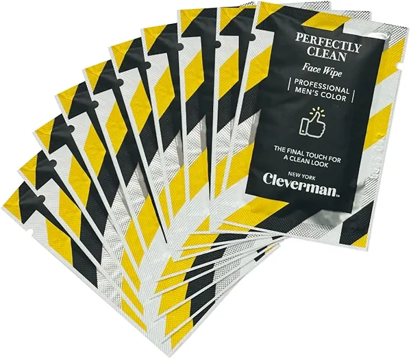 Cleverman 10 Pack Facial Wet Wipes – Gentle Facial Cleansing Towelettes Unscented, Hypoallergenic, Removes Hair Dye Stains, Travel Size, No Residue, Easy to Use