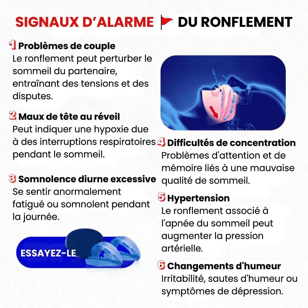 Embout Buccal Anti-Ronflement Santavya, Dispositif Anti-Ronflement Léger et Portable avec Étui PC+EVA, Sommeil Réparateur Dès la Première Nuit, Utilisation Simple pour Adulte 1pcs