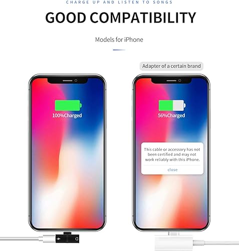 Miniatura 5 de Zoyuzan Adaptador Lightning a audio, funcionalidad 4 en 1, compatible con iPhone 7 y superior, iPad y iPod, salida de audio de cable de cobre,