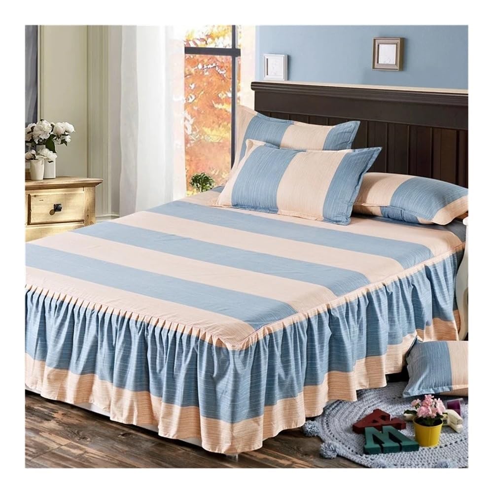 Mantovana giroletto anti-sporco, con stampa, con fascia elastica, per letto queen size, king size, delicato sulla pelle, decorazione per camera da letto (21 federe, 180 x 220 cm)