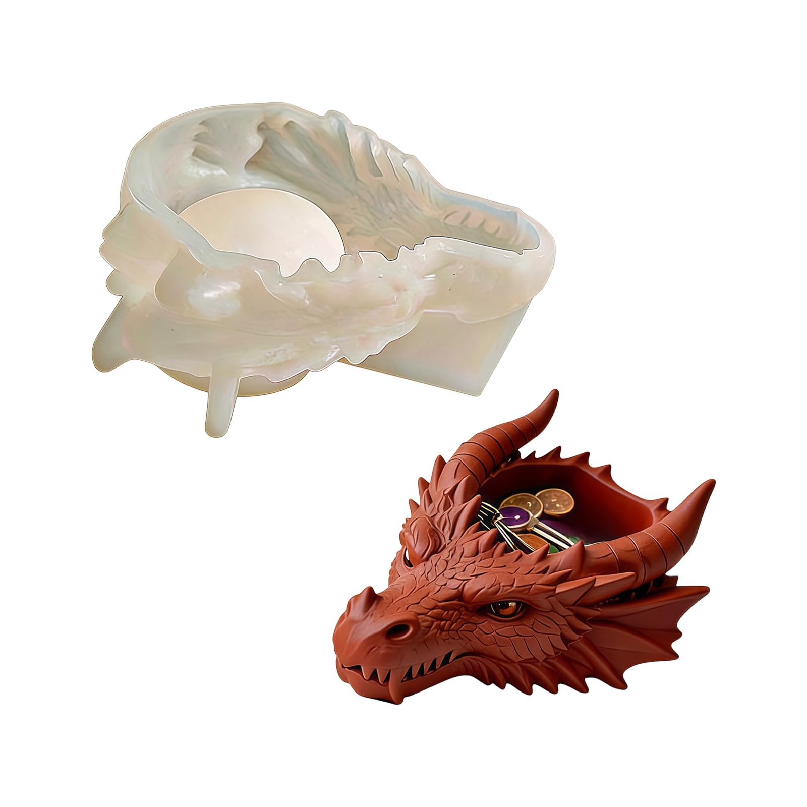 Stabile stampo in silicone a forma di drago 3D con motivo a drago