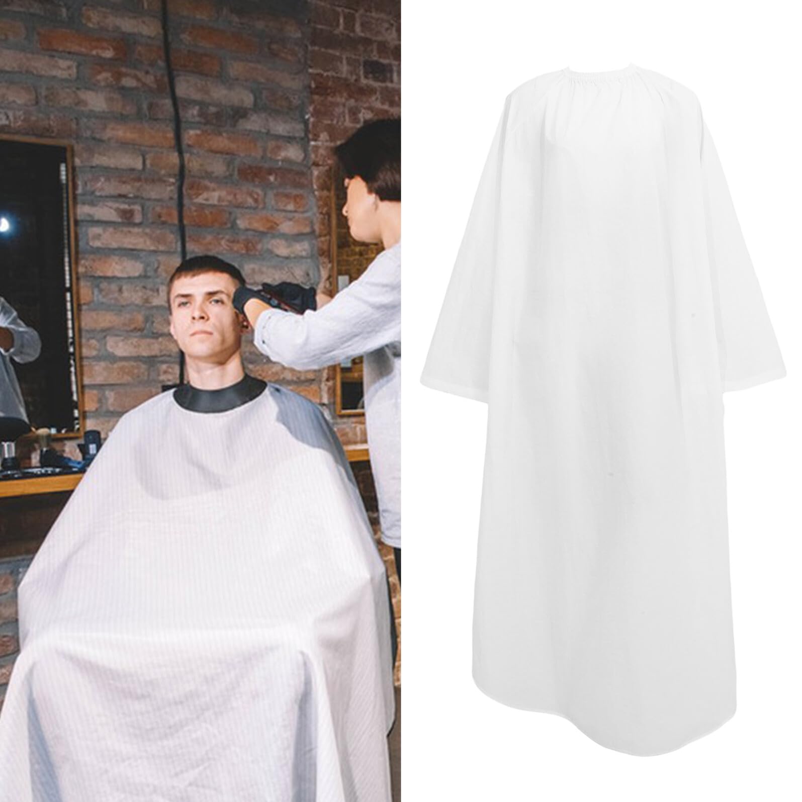 GALPADA Friseurumhang mit Ärmeln aus Nylon-taftmaterial Antihaftbeschichtet Leicht zu Reinigen Schnell Trocknend Wiederverwendbar und Robust für Friseure und Stylisten
