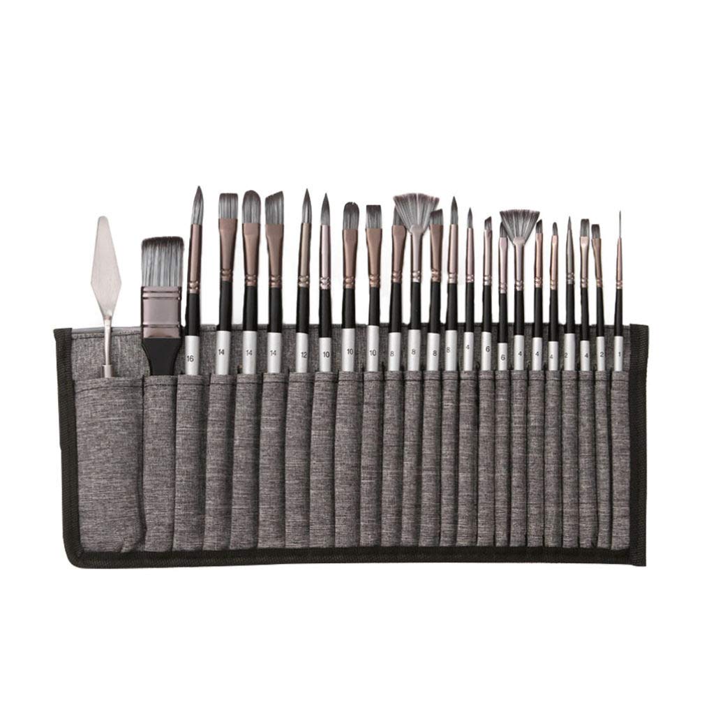 Set Pennelli per Dipingere in Nylon 24 Pezzi con Borsa