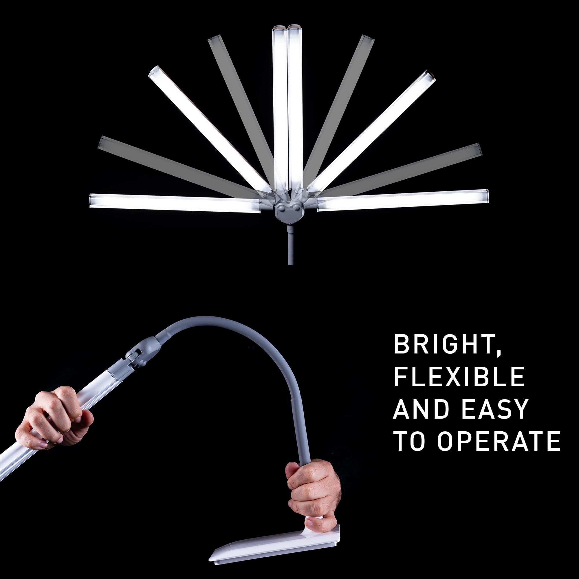 DuoPro™ Lampada da Scrivania a Doppia Testa LED con Paralumi Antiabbagliamento, Luminosità Regolabile e CRI 95+ per Colori Accurati - Design Moderno, Perfetta per Ufficio a Casa, Artigianato e Studio