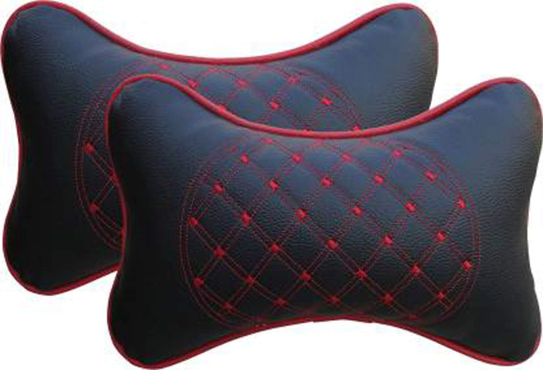 RONISH Diamond Cut Black and Red Car Neckrest Pillow for Baojun 510