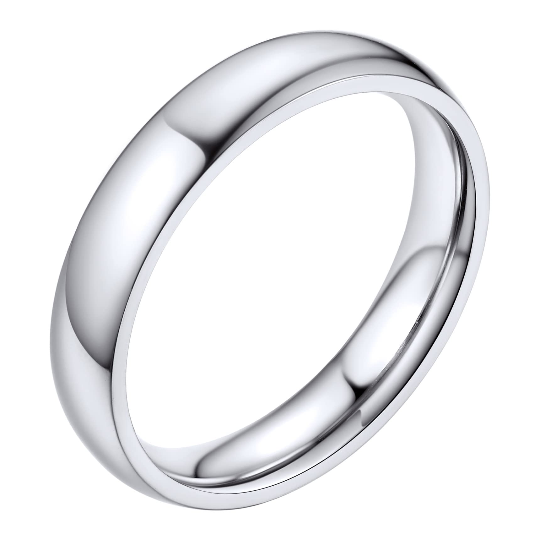 Bestyle Bestyle Anillos Hombre 4mm Anillos Acero Inoxidable Mujer Anillos para Parejas Anillos de Compromiso Tamaño 14.5-27.5