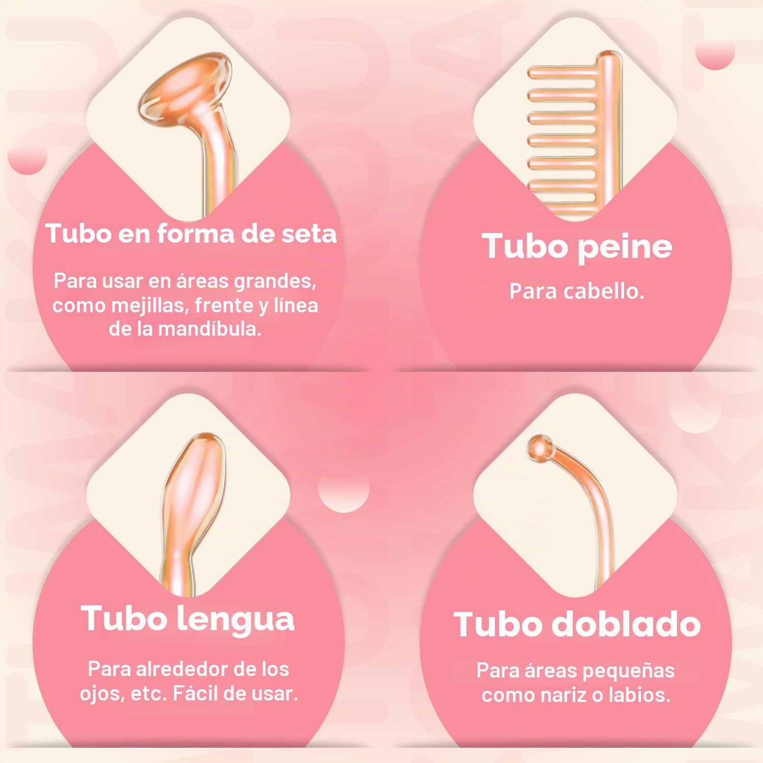 TUMAKOU Máquina Alta frecuencia Estetica Facial - Dispositivo Portátil de Alta Frecuencia - con 4 varitas