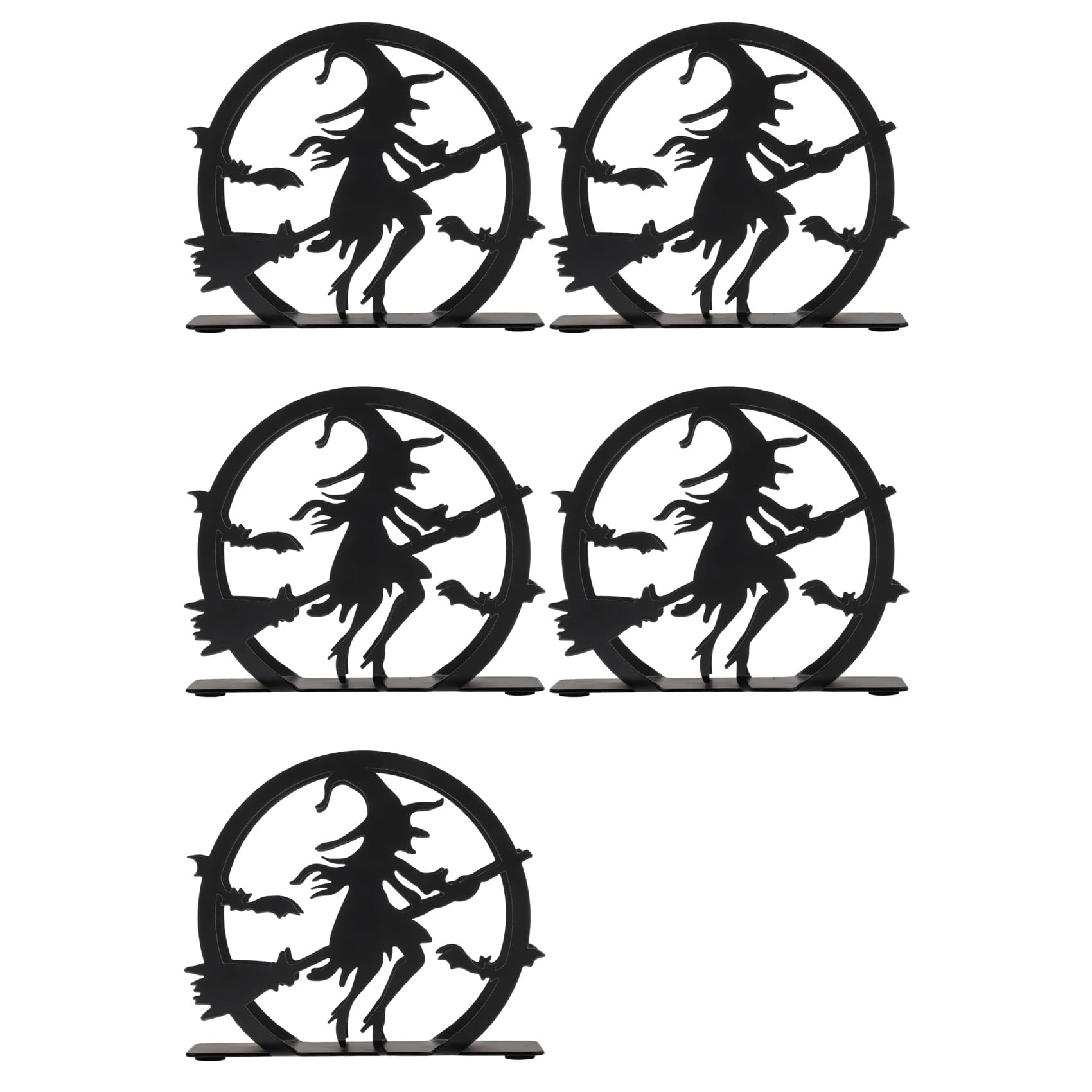 Aundhegrtt 5X Halloween Napkin Storage Rack, Witch Desktop Napkin Storage Box Dining Table
