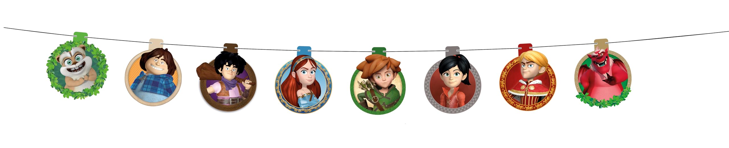 P'tit Clown re14063 - Robin Hood Garland 3m, Green, Brown, 3 m