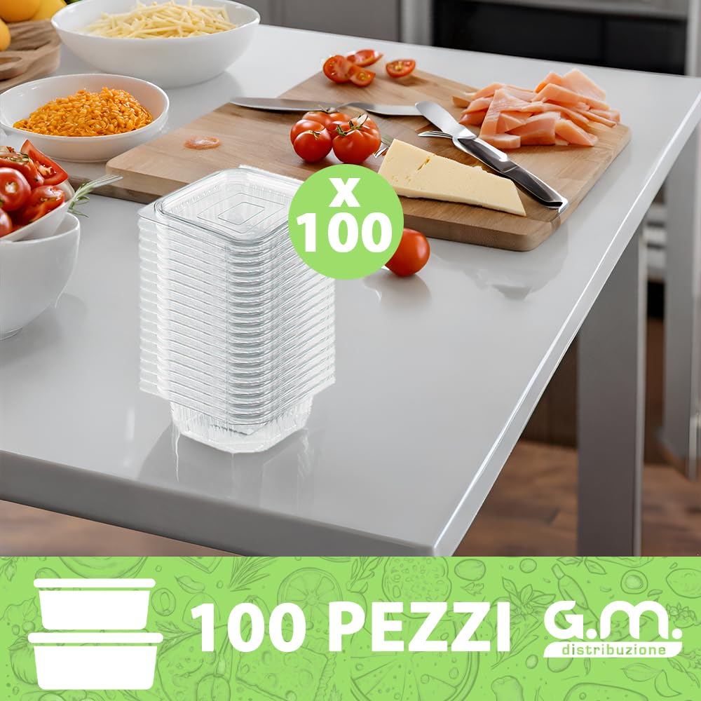 Vaschette asporto trasparenti con coperchio 1000cc | Eco to go