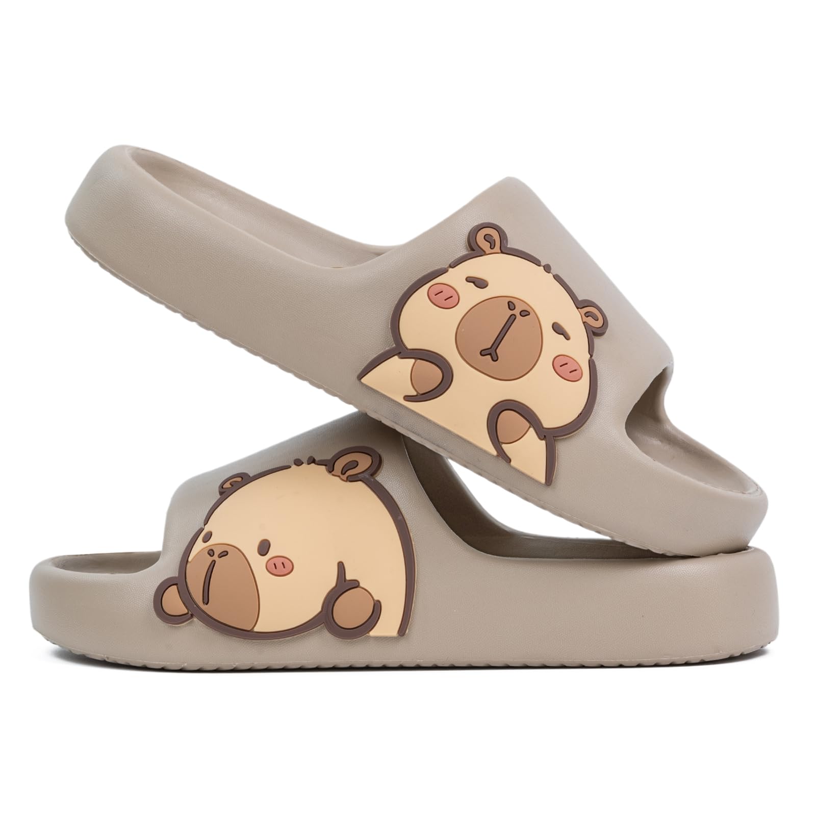 XUNBAI Men's and Women's Capybara Slides,Cute Capybara Slippers for Indoor Outdoor,Non Slip Quick Drying Shower Shoes,Comfort Cloud Slides Sandals
