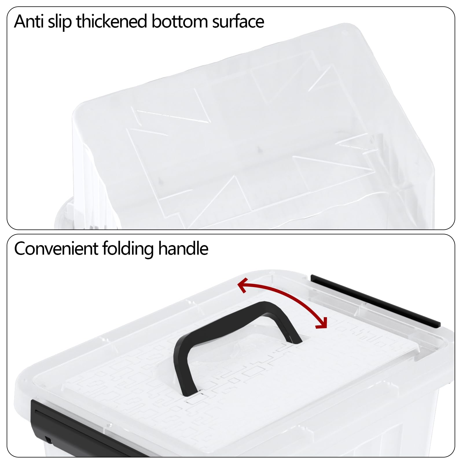 3 L Contenitori Scatola Box in Plastica Trasparente con Coperchio, 22 x 16,5 x 13 cm, Confezione da 6