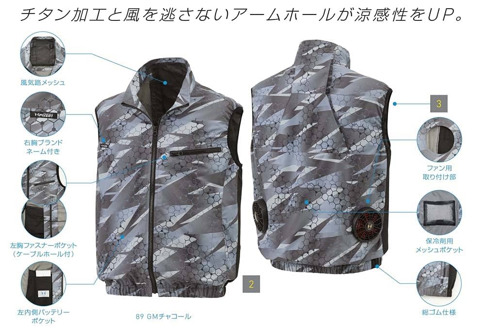 【新品】空調風神服 一式セット　チャコール　XL 空調風神服