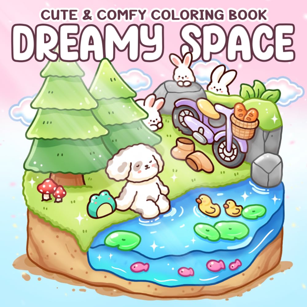 Dreamy Space Coloring Book: Cozy Soft Spot Coloring pages featuring Adorable Characters and Simple Sweet Moments for Teens and Adults seeking Peaceful Relaxation