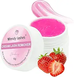 Wendy Removedor de cílios para extensões de cílios: creme removedor de cola efetivamente agrupado, morango rosa