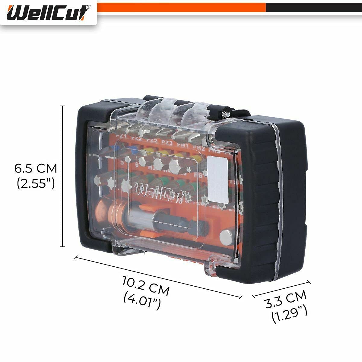 Wellcut 32-częściowy zestaw uchwytów do bitów i bitów - Phillips Pozi Hex Torx Slott